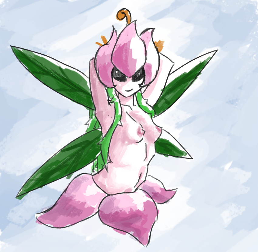 clothed clothing digimon female flora_fauna lilimon plant solo topless