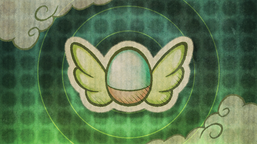 artist_request badge cloud cutout fushigi_no_dungeon green_background no_humans official_art outline pokemon pokemon_(game) pokemon_fushigi_no_dungeon white_outline