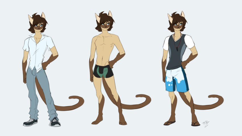 bottomwear celio clothed clothing domestic_cat dress_shirt felid feline felis male mammal pants peritian shirt shorts siamese swimming_trunks swimwear topless topwear