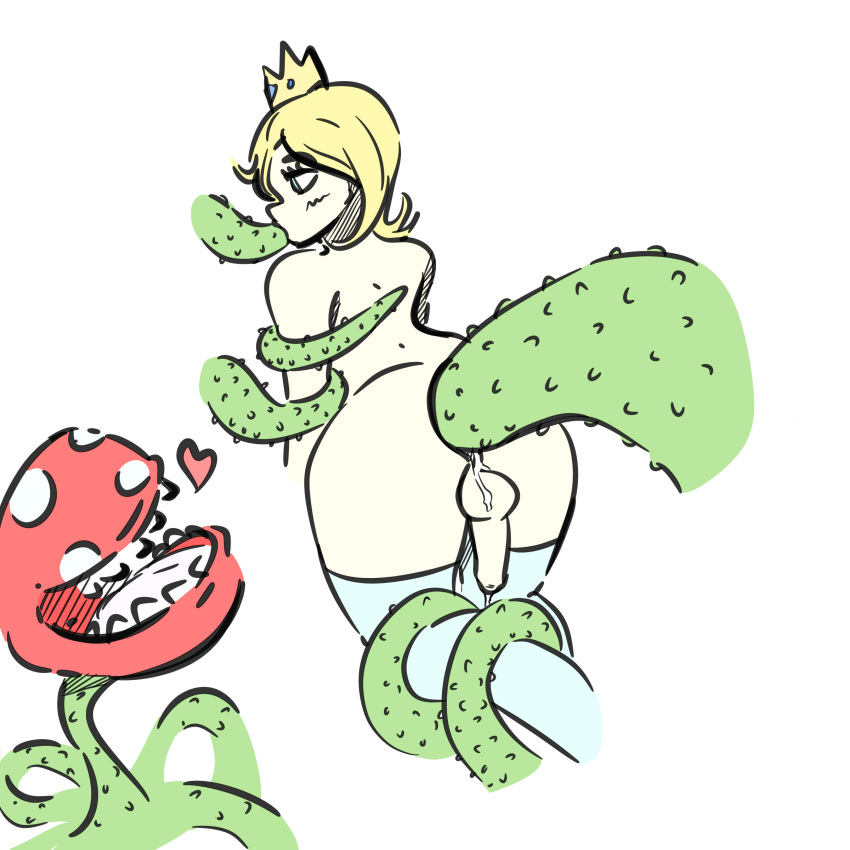 &lt;3 1:1 absurd_res anal balls bdsm bodily_fluids bondage bound clothed clothing crossdressing crown cum flora_fauna genital_fluids genitals girly hair hi_res kittyodic legwear long_hair male mario_bros nintendo nude open_mouth oral peach_(disambiguation) penis piranha_plant plant stockings tentcles video_games