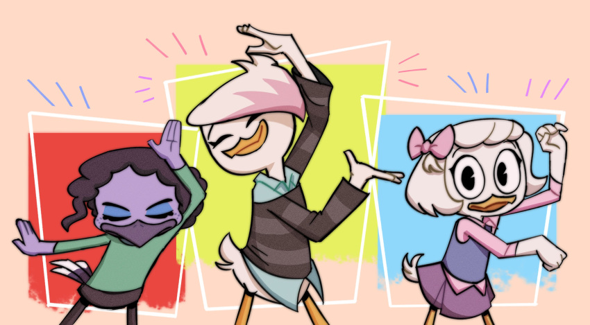 anatid anseriform avian bird crossover disney duck ducktales ducktales_(2017) hi_res hummingbird keep_your_hands_off_eizouken! lena_(ducktales) unknown_artist violet_sabrewing webby_vanderquack