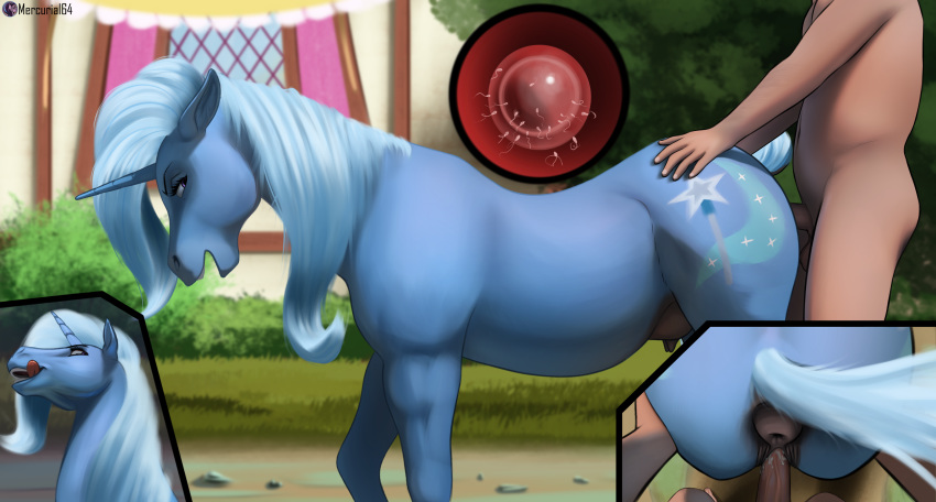 2020 5_fingers absurd_res anus balls bestiality conditional_dnp cutie_mark detailed_background digital_drawing_(artwork) digital_media_(artwork) duo equid faceless_male female female_focus feral feral_penetrated fingers friendship_is_magic genitals hi_res horn human human_on_feral human_penetrating human_penetrating_feral impregnation interspecies licking licking_lips licking_own_lips male male/female male_on_feral mammal mercurial64 my_little_pony nude outside ovum penetration penis puffy_anus self_lick side_view solo_focus sperm_cell teats tongue tongue_out trixie_(mlp) unicorn