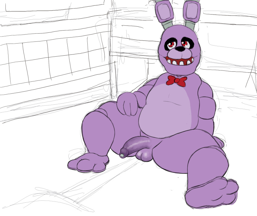 animatronic balls bonnie_(fnaf) chubanon five_nights_at_freddy's foreskin genitals hi_res lagomorph machine male mammal penis red_eyes robot uncanny_valley video_games what why