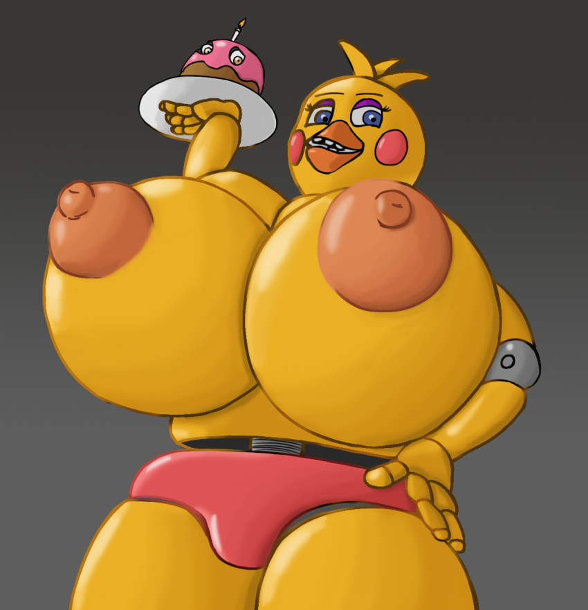 animatronic avian big_breasts bird breasts chicken drawstitute_(artist) female five_nights_at_freddy's five_nights_at_freddy's_2 galliform gallus_(genus) hi_res huge_breasts machine phasianid robot toy_chica_(fnaf) video_games