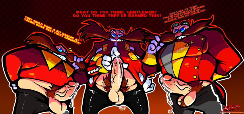balls dr._eggman genitals group hairy hi_res human human_only male mammal not_furry penis sonic_the_hedgehog_(series) torquewintress vein