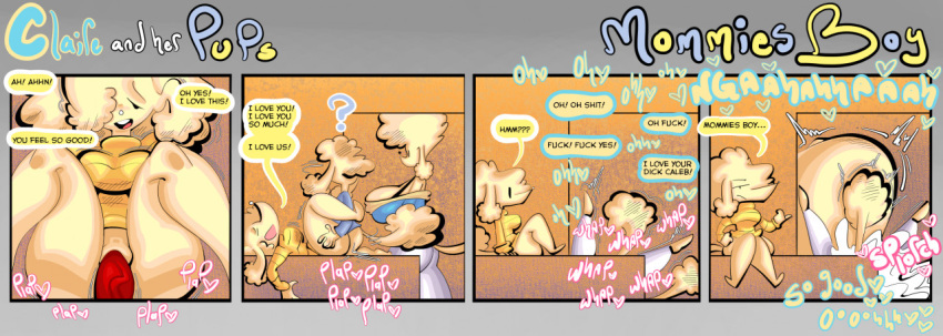 anthro big_breasts bodily_fluids bootlegjones breasts brother_(lore) brother_and_sister_(lore) caleb_(bootlegjones) canid canine canis caroline_(bootlegjones) claire_(bootlegjones) clothing comic comic_panel cum cum_inflation cum_inside daughter_(lore) dialogue domestic_dog female from_front_position genital_fluids genitals group hair incest_(lore) inflation lying male male/female mammal missionary_position mother_(lore) mother_and_child_(lore) mother_and_daughter_(lore) mother_and_son_(lore) on_back parent_(lore) parent_and_child_(lore) parent_and_daughter_(lore) parent_and_son_(lore) penetration penis plap_(sound) poodle pussy red_penis sex sibling_(lore) sister_(lore) size_difference son_(lore) thick_thighs trio vaginal vaginal_penetration