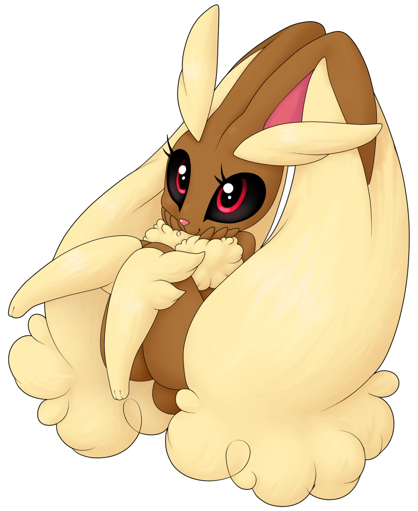 absurd_res alpha_channel border brown_body brown_fur female fluffy fur hi_res lopunny nintendo pok&eacute;mon pok&eacute;mon_(species) red_eyes solo thousandarms transparent_border video_games