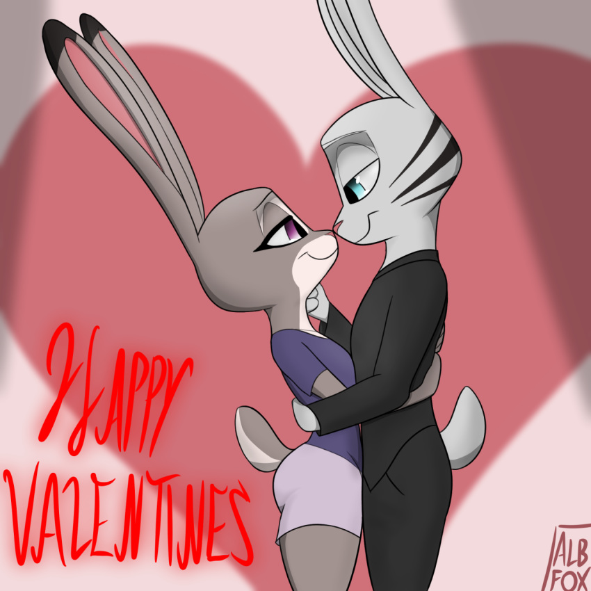 1:1 albinefox anthro disney female hi_res jack_savage judy_hopps lagomorph leporid love male male/female mammal rabbit simple_background zootopia