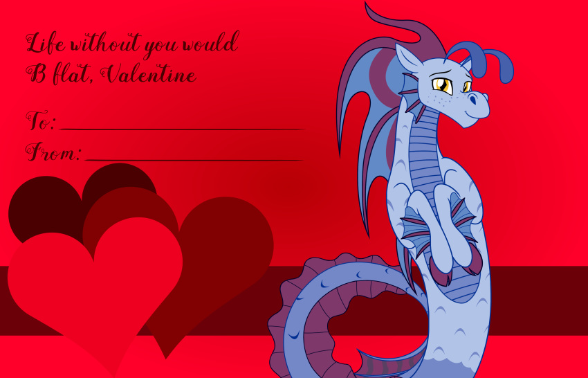 &lt;3 2020 amber_eyes badumsquish fan_character freckles hi_res holidays humor looking_at_viewer male music_pun my_little_pony pun siren smile solo tremolo_stipple_(oc) valentine's_day valentines_day_card