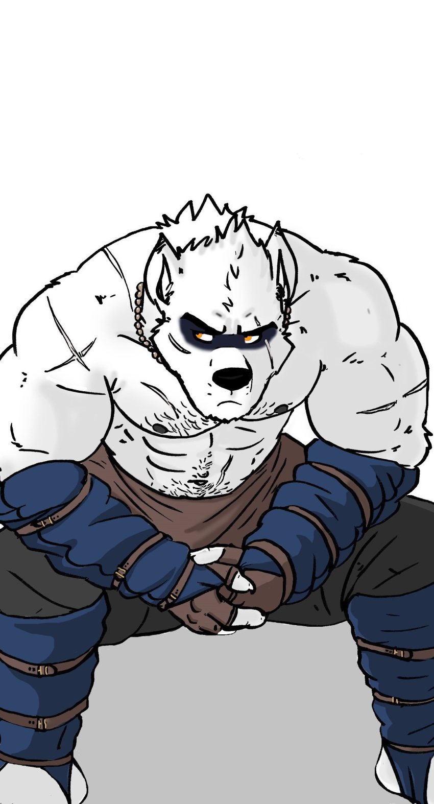 abs absurd_res biceps canid canine canis facial_hair fantasy grumpy hairy hi_res husky92 jewelry mammal manly medieval muscular necklace nipples scar tribal warpaint warrior wolf