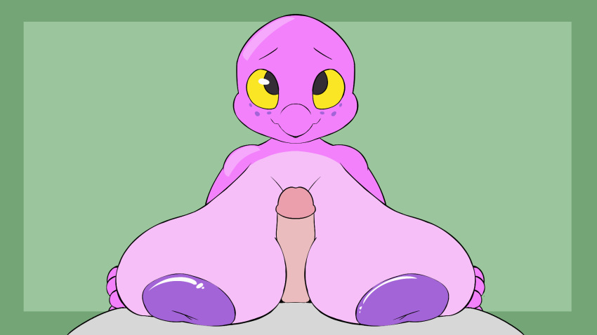16:9 2020 2d_animation 3_fingers animated anthro areola big_areola big_breasts biped black_eyes border breast_squish breasts brittle_(plaga) digital_drawing_(artwork) digital_media_(artwork) duo erection facial_markings female female_focus fingers first_person_view frame_by_frame front_view genitals gravelin green_background green_border grey_body grey_skin head_markings hi_res holding_breast huge_breasts human human_on_anthro humanoid_genitalia humanoid_penis interspecies looking_at_viewer loop lying male male/female male_pov mammal markings nipples nude on_back penile penis plaga purple_areola purple_body purple_nipples purple_skin scalie sex short_playtime simple_background solo_focus spots squish standing tan_penis titfuck yellow_sclera
