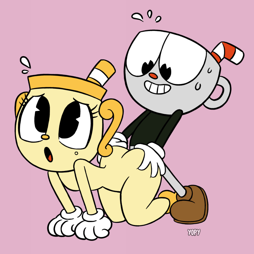 all_fours anal anal_penetration butt cuphead_(character) cuphead_(game) doggystyle from_behind_position invalid_tag ms._chalice not_furry penetration sex video_games yopy