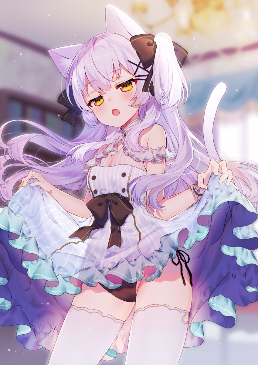 animal_ears kawachi_rin nekomimi skirt_lift tail