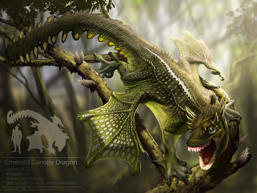 2016 ambiguous_gender arvalis digital_media_(artwork) dragon feral green_body green_scales membrane_(anatomy) membranous_wings open_mouth scales solo teeth tongue wings