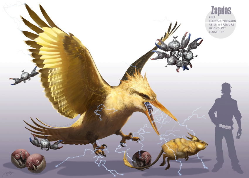 2016 2020 animated arvalis beak claws digital_media_(artwork) feathered_wings feathers feral hi_res legendary_pok&eacute;mon magnemite magneton nintendo pok&eacute;mon pok&eacute;mon_(species) raichu video_games voltorb wings yellow_body yellow_feathers zapdos