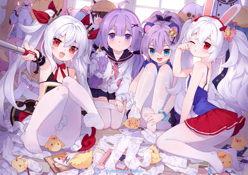 animal_ears azur_lane bunny_ears javelin_(azur_lane) laffey_(azur_lane) manjuu_(azur_lane) pantyhose tagme tsubasa_tsubasa unicorn_(azur_lane) vampire_(azur_lane)