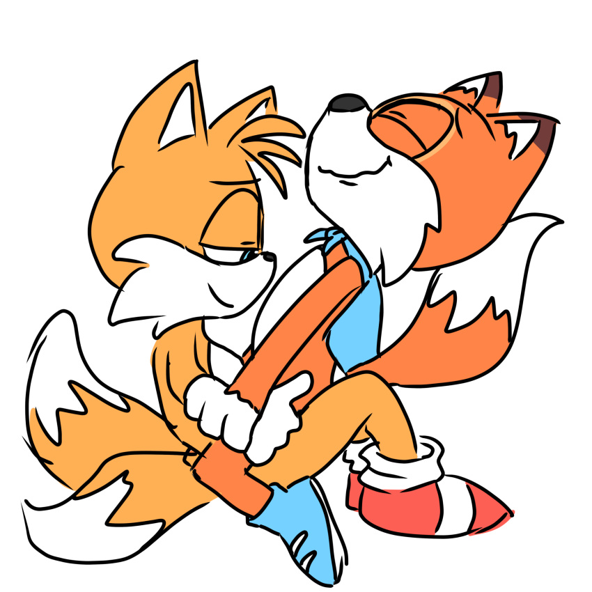 1:1 anal canid canine cub eyes_closed fox fur half-closed_eyes hi_res lucky_the_fox male male/male mammal mastery_position miles_prower muffinlewds narrowed_eyes orange_body orange_fur penetration raised_tail sex simple_background sketch smile sonic_the_hedgehog_(series) super_lucky's_tale tails_(disambiguation) video_games white_background young