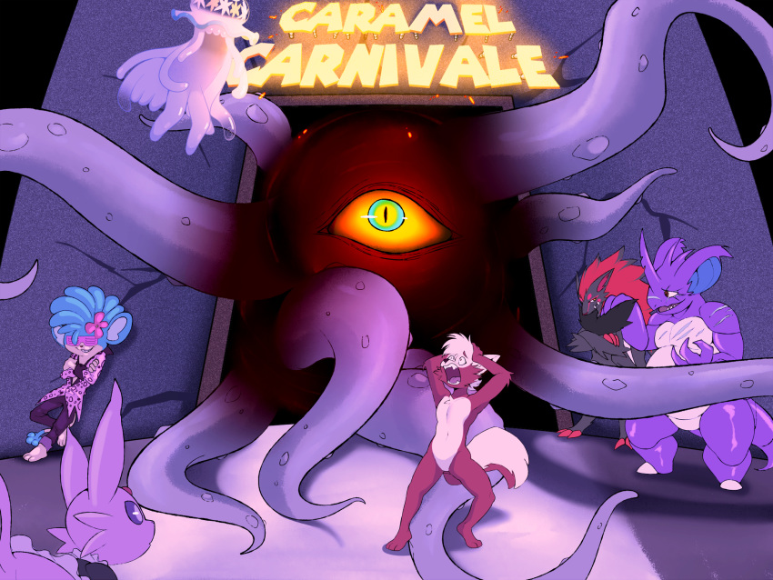 2019 4:3 anthro anthrofied arsenal caramel_carnivale comic copyright digital_media_(artwork) eeveelution eroborus espeon hi_res nintendo pok&eacute;mon pok&eacute;mon_(species) pok&eacute;morph quimper raizan_the_espeon safe science_fiction sean_'bae'_cody simipour tentacles thomas_whitaker toymaker video_games