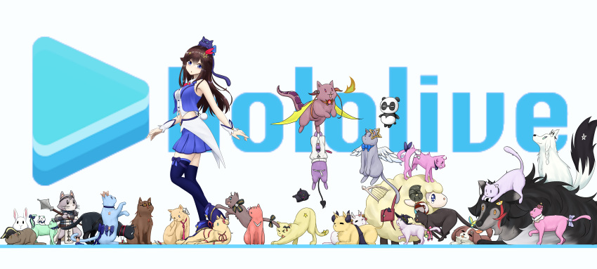 &gt;o&lt; 1girl absurdres akai_haato aki_rosenthal amane_kanata angel_wings animal_on_head animalization aqua_eyes armor azki_(hololive) azki_channel baseball_cap bat_hair_ornament bat_wings bell black_eyes black_headwear blue_eyes blue_jacket blue_legwear blue_neckwear blue_skirt boots bow bowtie braid breasts breathing_fire brooch brown_hair bunny cat cat_on_head closed_eyes collar collared_shirt copyright_name cropped_jacket cropped_shirt crown crying demon_horns demon_tail dog dragon dragon_tail dragon_wings everyone eyepatch fire floating flying food fox ghost glasses hair_between_eyes hair_ornament halo harp hat hat_removed headwear_removed heart heart_hair_ornament highres himemori_luna hololive horn_ribbon horns hoshimachi_suisei houshou_marine instrument inugami_korone jacket jewelry kintsuba_(flare_channel) kiryuu_coco licking logo long_hair lunch_boxer mace matsuri_channel medium_breasts midriff minato_aqua mini_crown miniskirt murasaki_shion nakiri_ayame natsuiro_matsuri neck_ribbon necktie nekomata_okayu on_head oni_horns onigiri ookami_mio oozora_subaru orange_eyes panda pelvic_curtain pink_eyes pink_neckwear pirate_hat pleated_skirt purple_eyes purple_footwear red_eyes ribbon roboco-san roboco_ch. sakura_miko sheep shirakami_fubuki shirogane_noel shirt simple_background skirt sleeveless star star_hair_ornament straight_hair striped striped_headwear suisei_channel sweatdrop sweater tail tail_bell tail_bow tears thighhighs thighs tokino_sora tokino_sora_channel tokoyami_towa tongue tongue_out triangle_mouth tricorne tsunomaki_watame uruha_rushia usada_pekora virtual_youtuber waist_cape walking weapon whiskers white_background white_shirt wings witch_hat wolf wrist_cuffs yellow_eyes yozora_mel yuujin_a_(tokino_sora_channel) yuzuki_choco zettai_ryouiki