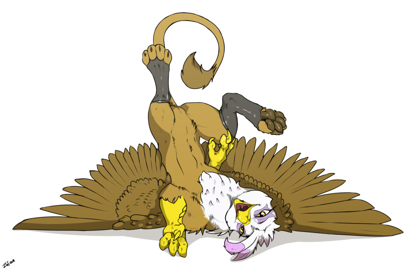 alpha_channel avian beak brown_body brown_fur brown_pawpads clothing digitigrade feathered_wings feathers female feral friendship_is_magic fur genitals gilda_(mlp) gryphon hi_res hindpaw legwear mostly_nude my_little_pony mythological_avian mythology pawpads paws pussy solo stockings tail_tuft talons tuft wings yellow_eyes zafara_(artist)