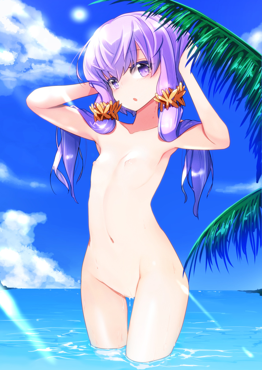 naked nipples pon_(shind_997) vocaloid wet yuzuki_yukari