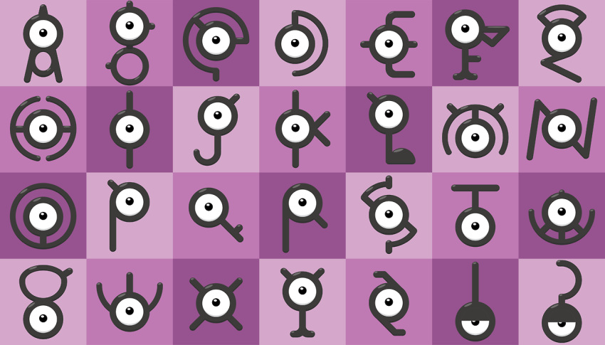 black_eyes commentary creature english_commentary full_body gen_2_pokemon looking_at_viewer no_humans pokemon pokemon_(creature) shawn_flowers unown unown_! unown_? unown_a unown_b unown_c unown_d unown_e unown_f unown_g unown_h unown_i unown_j unown_k unown_l unown_m unown_n unown_o unown_p unown_q unown_r unown_s unown_t unown_u unown_v unown_w unown_x unown_y unown_z