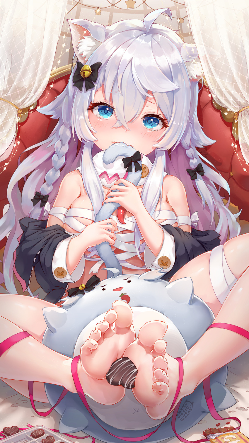 animal_ears catxuan feet nekomimi sarashi tail