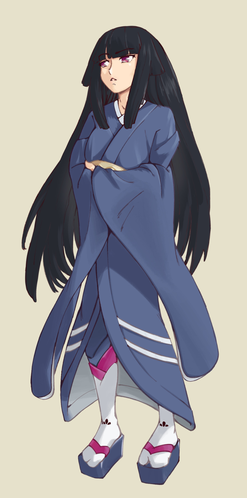 1girl black_hair blue_robe crossed_arms glass_(tate_no_yuusha_no_nariagari) highres long_hair long_sleeves looking_to_the_side open_mouth robe slippers solo standing tagme tate_no_yuusha_no_nariagari thwwshark very_long_hair