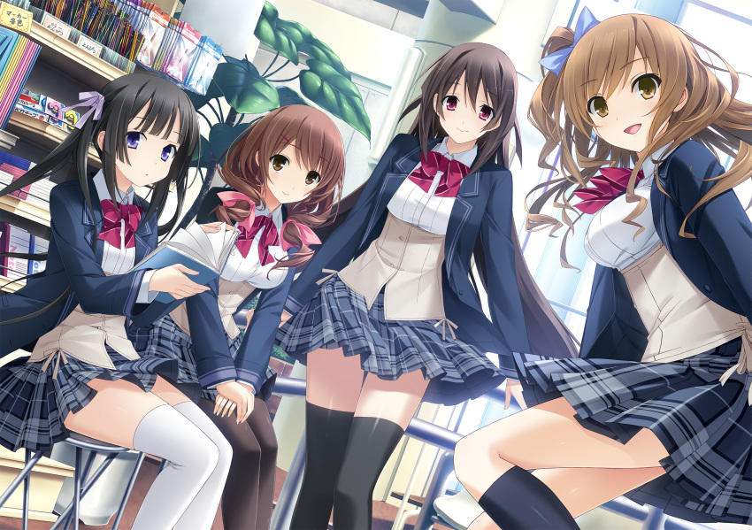 ashikawa_yukino giga haruhino_misaki hotchkiss marui mikage_shizuku mikoto_akemi pantyhose school_uniform sumiyoshi_nana thighhighs