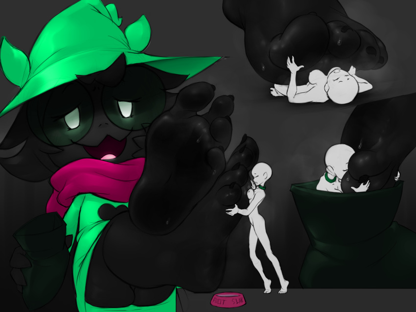 &lt;3 2018 4:3 4_fingers 4_toes 5_fingers 5_toes absurd_res ambiguous_species anthro barefoot black_body black_fur bodily_fluids boots bottomless bovid bowl breasts butt caprine claws clothed clothing collar color_edit colored cute_fangs degradation deltarune domination dripping duo edit english_text eyelashes eyes_closed eyewear fangs feet female fingers food_bowl fooooly foot_fetish foot_focus foot_grab foot_on_belly foot_on_face footwear fur fur_tuft glasses glowing glowing_eyes goat green_clothing grey_background half-closed_eyes hand_on_face hand_on_foot happy hat head_tuft headgear headwear hi_res humanoid humanoid_feet humanoid_on_anthro lying macro male male/female male_domination mammal micro micro_on_macro multiple_positions musk narrowed_eyes nipples nude on_back open_mouth open_smile partially_clothed pink_tongue plantigrade ralsei reclining red_clothing robe scarf simple_background sitting size_difference slave smile soles standing submissive submissive_female sweat sweatdrop teeth text tiptoes toe_claws toes tongue tuft video_games water white_eyes wizard_hat