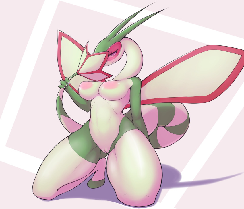 anthro ayzcube blush breasts female flygon genitals hi_res looking_at_viewer nintendo nipples non-mammal_breasts pok&eacute;mon pok&eacute;mon_(species) pussy solo video_games