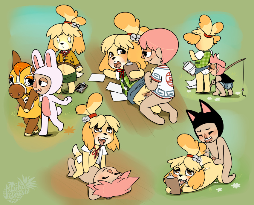 absurd_res ahegao animal_crossing anthro anthro_penetrated blush character_request female female_penetrated hi_res human human_on_anthro human_penetrating human_penetrating_anthro interspecies isabelle_(animal_crossing) looking_pleasured male male/female male_penetrating male_penetrating_female mammal nintendo penetration pregnant sniffing sniffing_panties sugarbossu vaginal vaginal_penetration victoria_(animal_crossing) video_games