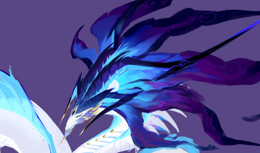 2020 blue_eyes dragon headshot_portrait horn kassillea portrait scales white_body white_scales