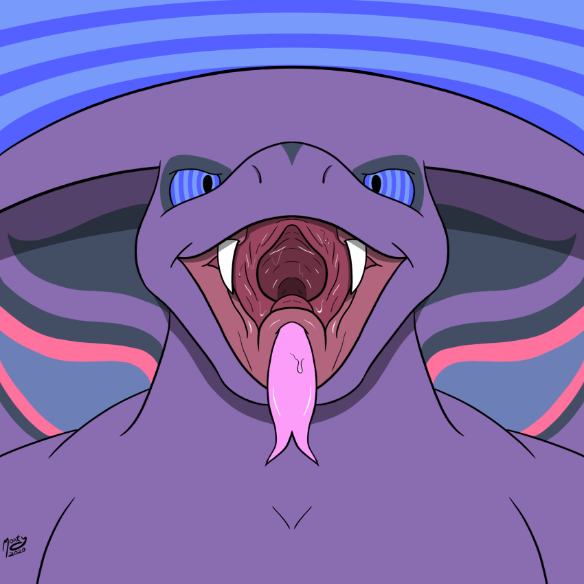 2020 anthro arbok baron_montesque bodily_fluids cel_shading digital_media_(artwork) fangs hi_res hypnosis imminent_vore king_diamond_(baron_montesque) looking_at_viewer male mind_control mouth_shot nintendo open_mouth pok&eacute;mon pok&eacute;mon_(species) reptile ringed_eyes saliva saliva_on_tongue scalie simple_background smile snake snake_hood solo teeth tongue tongue_out video_games vore
