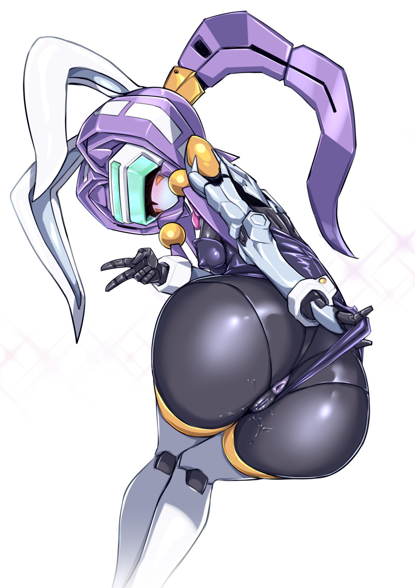 angelan bunny_costume bunny_ears_(disambiguation) butt clothing costume female hi_res machine pochincoff presenting presenting_hindquarters robot solo virtual_on visor