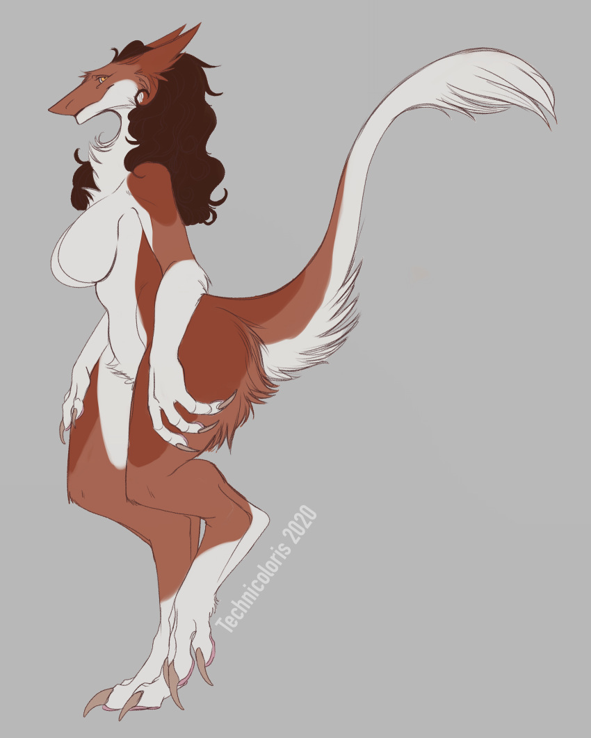 absurd_res anthro breasts female hi_res sergal solo technicoloris