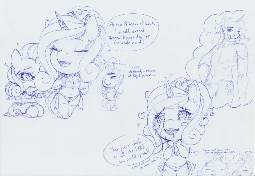 &lt;3 &lt;3_eyes abs blush bodily_fluids bow_(weapon) breasts chibi cleavage clothed clothing cupid dialogue english_text equid eyewear fan_character female flower flower_in_mouth friendship_is_magic glasses hair headpiece hi_res horn legwear longinius male mammal monochrome my_little_pony panties plant ponytail princess_cadance_(mlp) ranged_weapon rarity_(mlp) rose_(flower) rose_in_mouth saliva salivating shining_armor_(mlp) silk_lace_(oc) sketch stockings text underwear unicorn weapon winged_unicorn wings