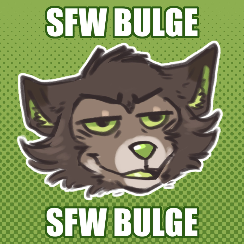 1:1 anthro avatar_material canid canine canis cheek_tuft eggs_(character) eggubboyo english_text facial_tuft fur green_eyes green_nose green_tongue headshot_portrait hi_res male mammal multicolored_body multicolored_fur open_mouth portrait simple_background solo text tongue tuft wolf