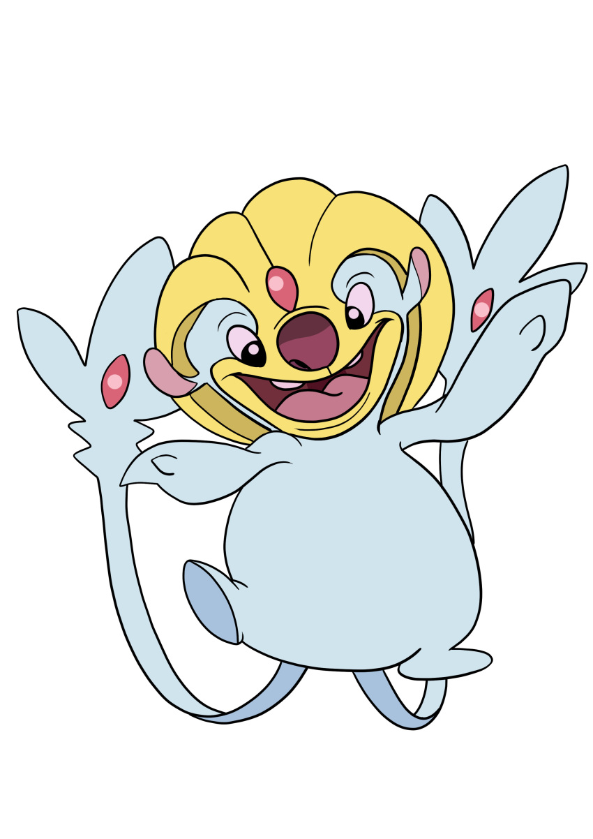 2019 2_tails absurd_res alien ambiguous_gender black_eyes crossover digital_drawing_(artwork) digital_media_(artwork) disney experiment_(lilo_and_stitch) flat_colors grey_body hi_res hybrid legendary_pok&eacute;mon lilo_and_stitch looking_at_viewer multi_tail nintendo open_mouth open_smile pink_sclera pok&eacute;mon pok&eacute;mon_(species) red_nose simple_background skip_(lilo_&amp;_stitch) slightly_chubby smile solo tombola1993 uxie video_games white_background