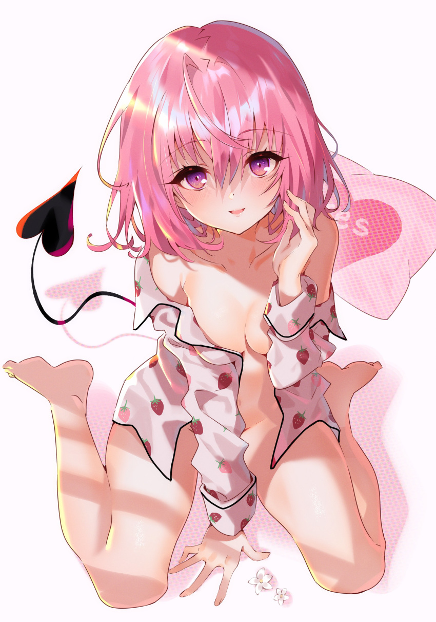 arutera bottomless breast_hold no_bra open_shirt pajama tagme tail to_love_ru