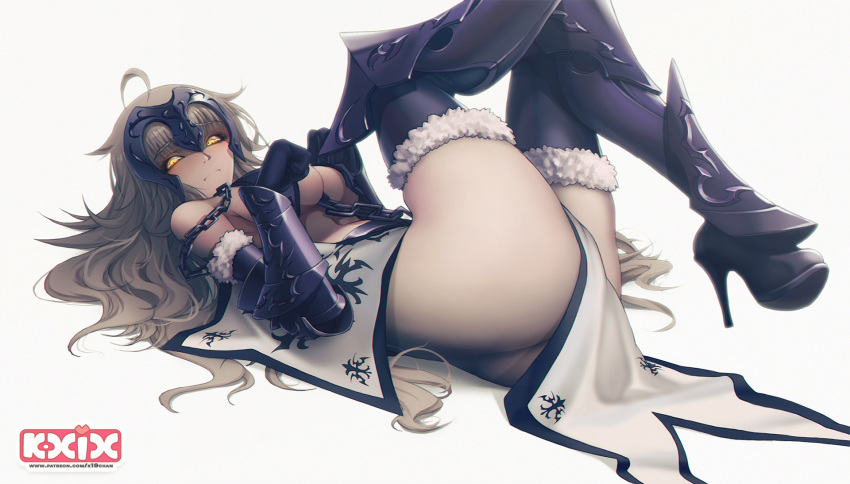 armor ass breast_hold breasts fate/grand_order heels jeanne_d'arc jeanne_d'arc_(alter)_(fate) k19 no_bra nopan thighhighs