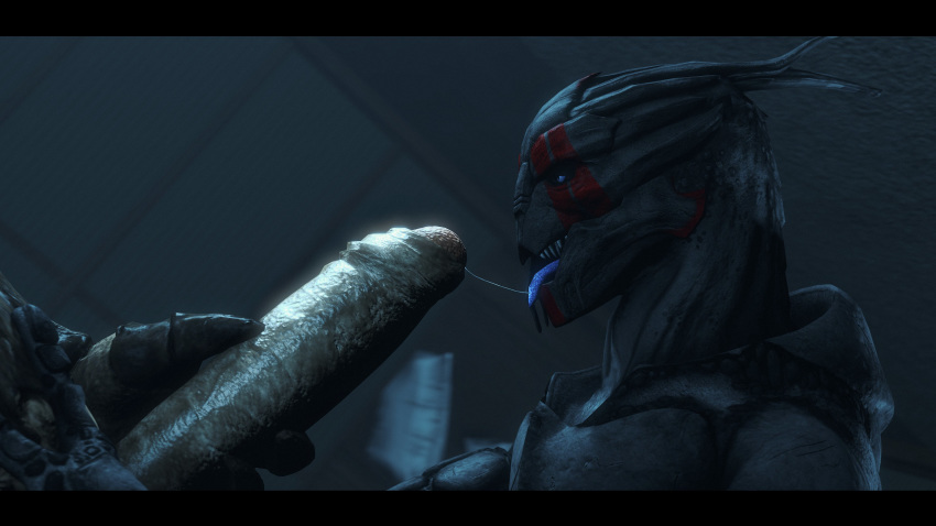 16:9 3d_(artwork) 4k absurd_res alien auguscus_acilcolus black_bars bodily_fluids digital_media_(artwork) duo fellatio foreskin genitals hi_res humanoid_genitalia humanoid_penis krogan letterbox male male/male mass_effect nude open_mouth oral partially_retracted_foreskin penile penis penis_grab rooking saliva saliva_string sex source_filmmaker tongue tongue_out turian uncut video_games widescreen