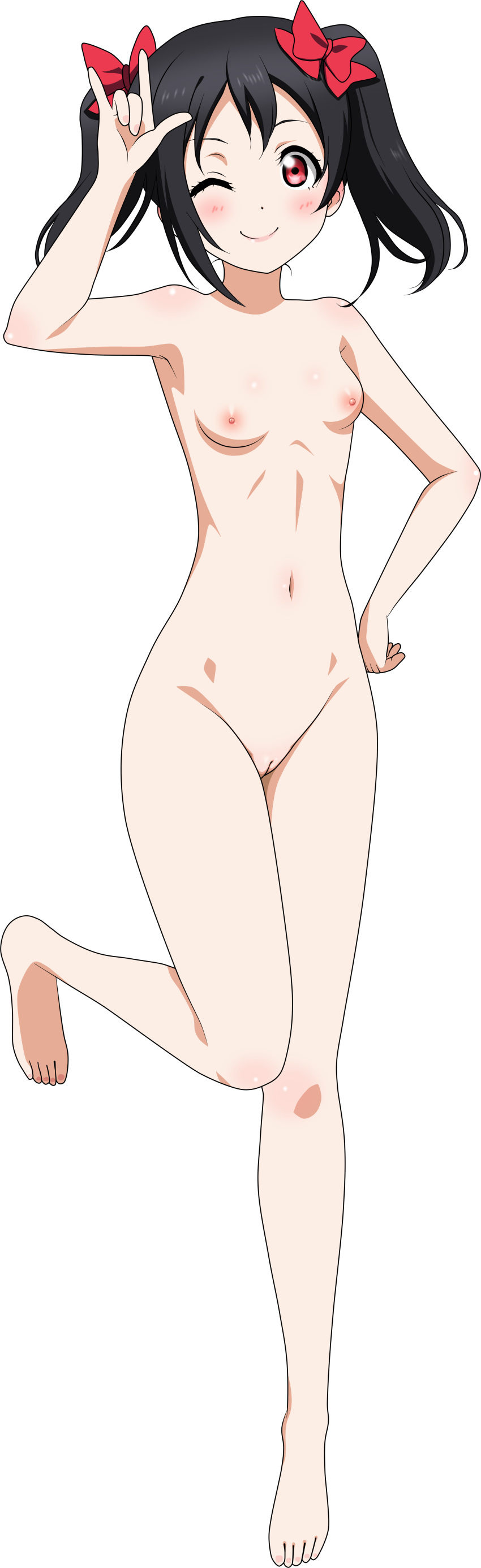 breasts love_live! naked nipples pussy transparent_png uncensored vector_trace yazawa_nico