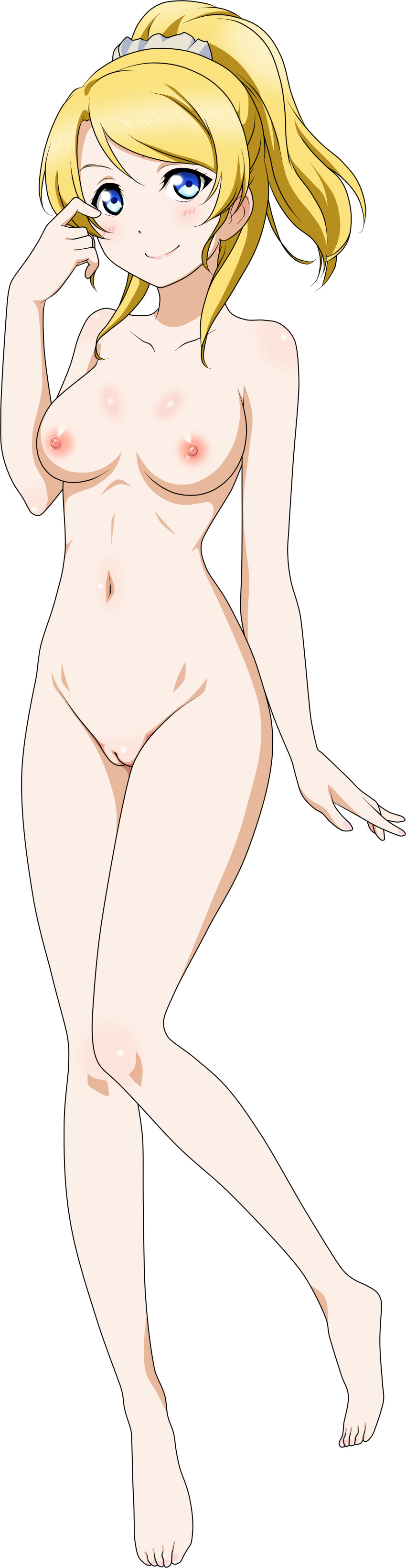 ayase_eli breasts love_live! naked nipples pussy transparent_png uncensored vector_trace