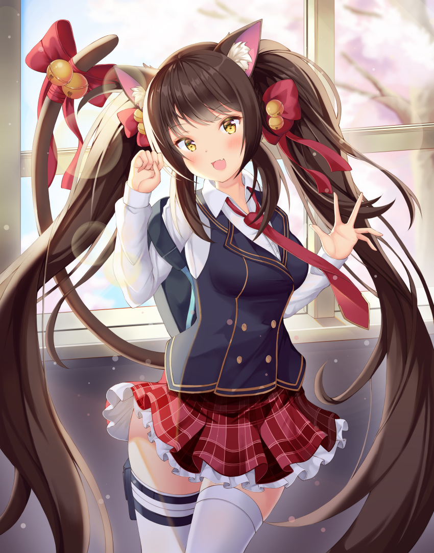 animal_ears kotamaru seifuku tagme tail thighhighs