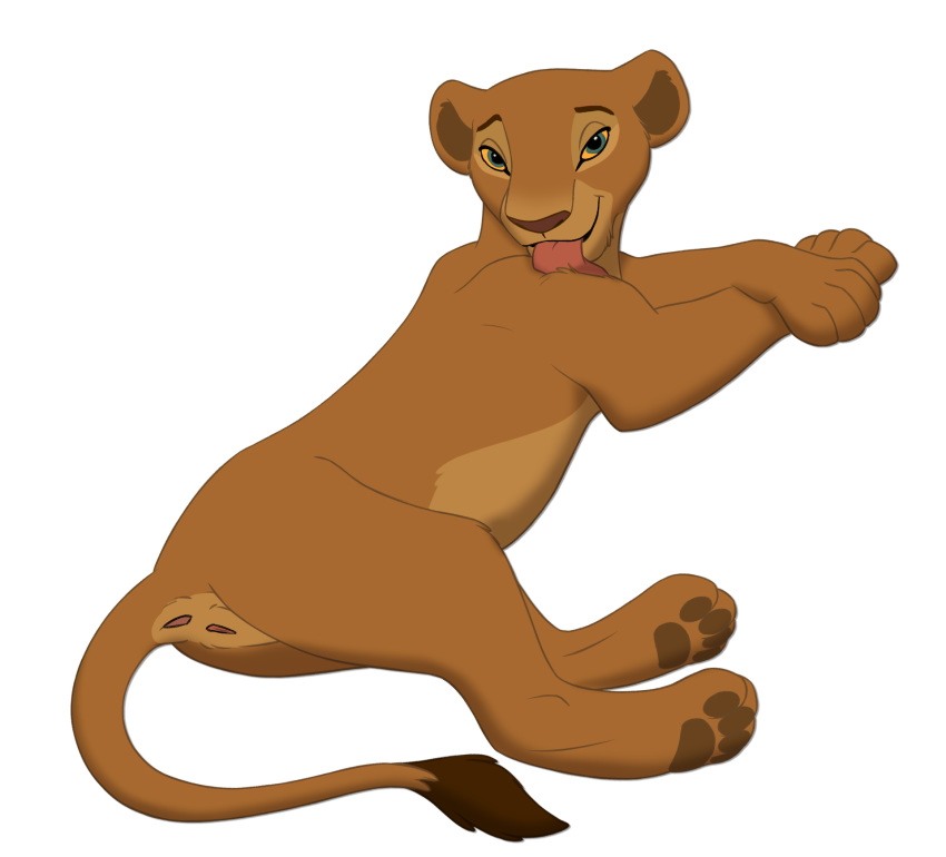 alpha_channel anus disney felid female feral fur genitals hi_res licking lion looking_back lying mammal nala nude pantherine pawpads paws personal_grooming pussy self_lick simple_background smile solo tan_body tan_fur the_giant_hamster the_lion_king tongue tongue_out transparent_background
