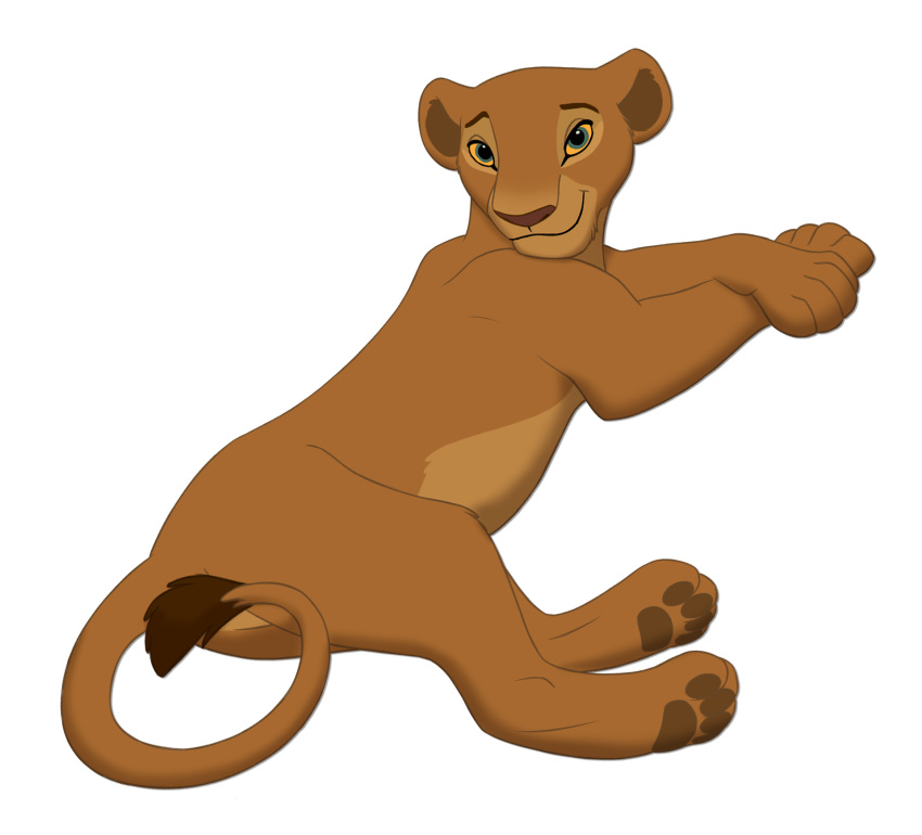 alpha_channel convenient_censorship disney felid female feral fur hi_res lion looking_back lying mammal nala pantherine pawpads paws simple_background smile solo tan_body tan_fur the_giant_hamster the_lion_king transparent_background