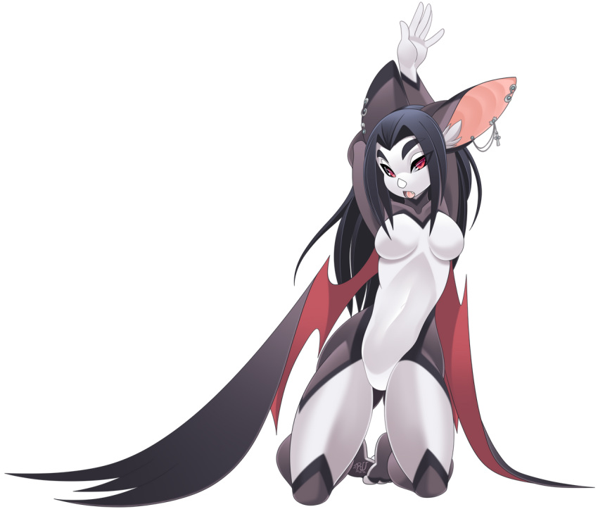 2020 alpha_channel anthro chiropteran digital_media_(artwork) eyebrows eyelashes female kneeling mammal membrane_(anatomy) membranous_wings red_eyes rudragon simple_background solo transparent_background wings