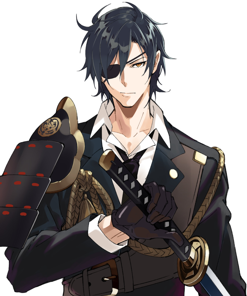 eyepatch male shokudaikiri_mitsutada sword tagme touken_ranbu uniform