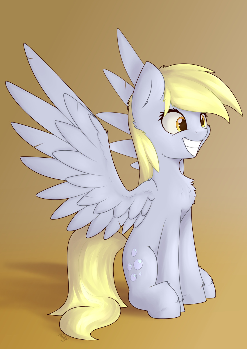 absurd_res cutie_mark derpy_hooves_(mlp) equid equine female friendship_is_magic hi_res mammal my_little_pony pterippus renderpoint smile solo wings